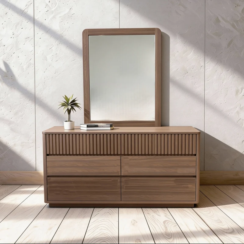 Grenada Dressing Table with Mirror - Walnut