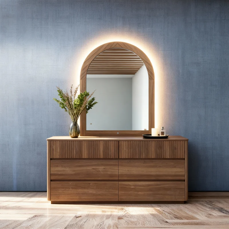 Norfolk Dresser with Mirror - Walnut