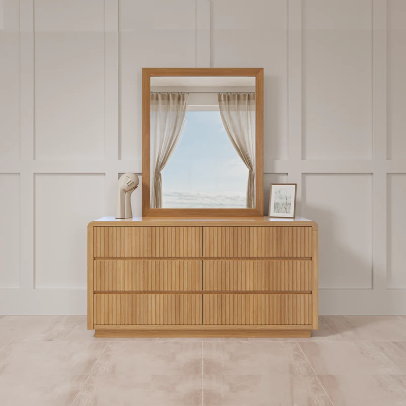 Oslo Dresser with Mirror - Natural