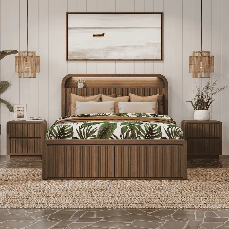 Oslo Espresso Bed Frame with drawer storage
