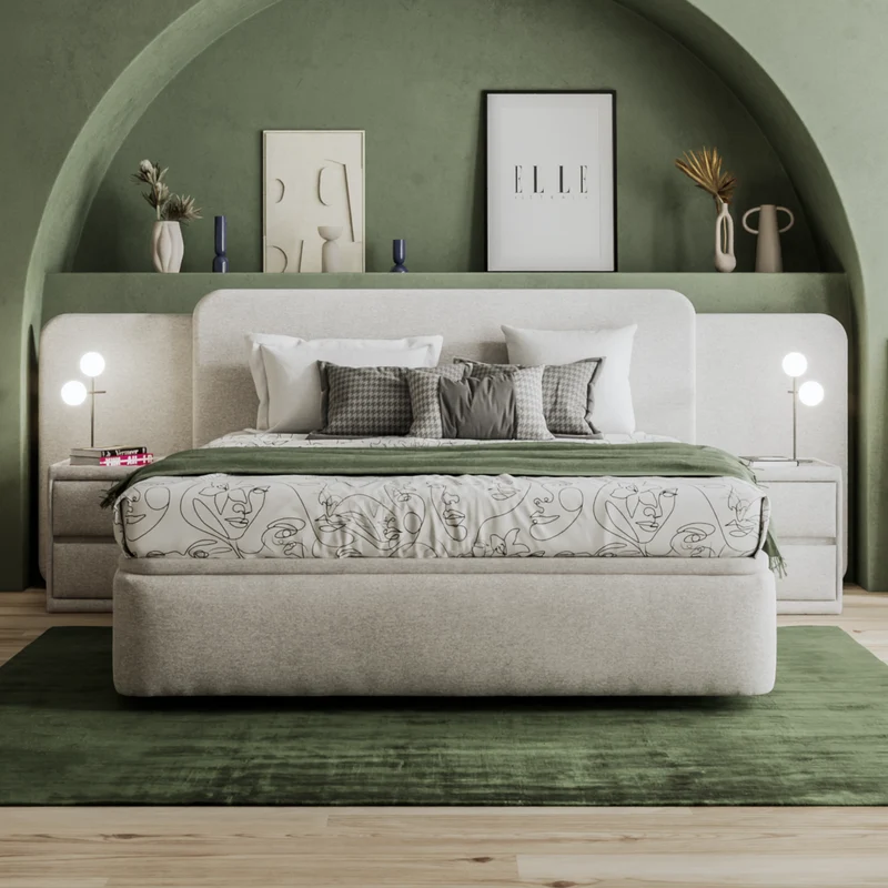 Elle Home Rosalind Bed with gas-lift storage