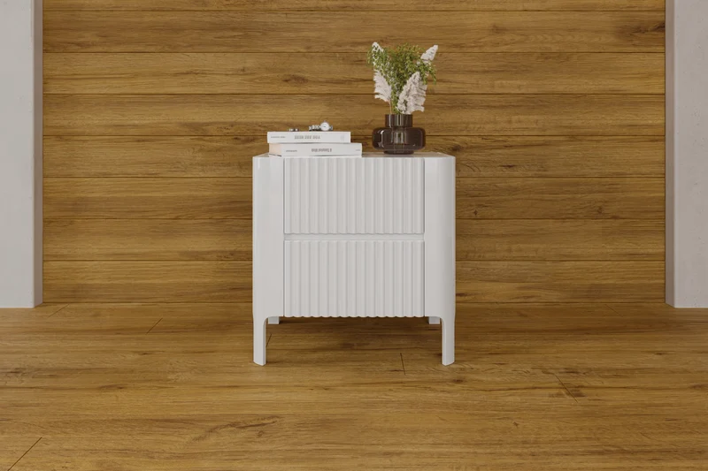 Portugal Bedside Table - White