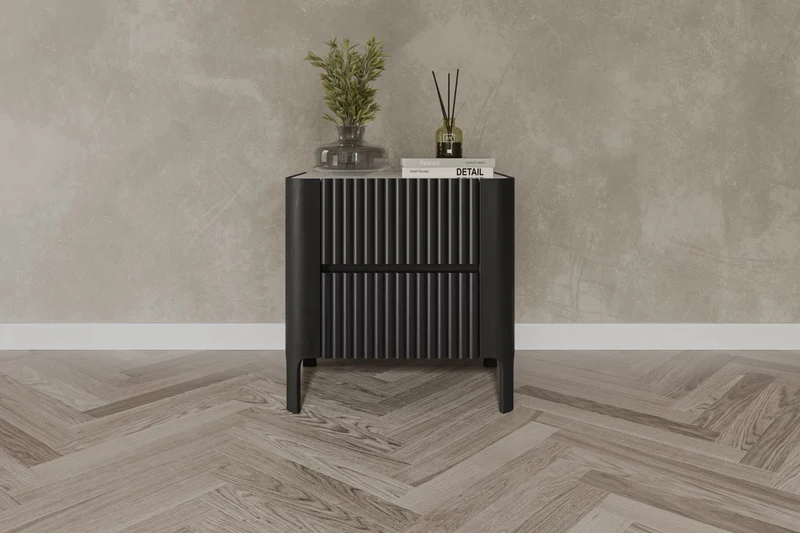 Portugal Bedside Table - Black