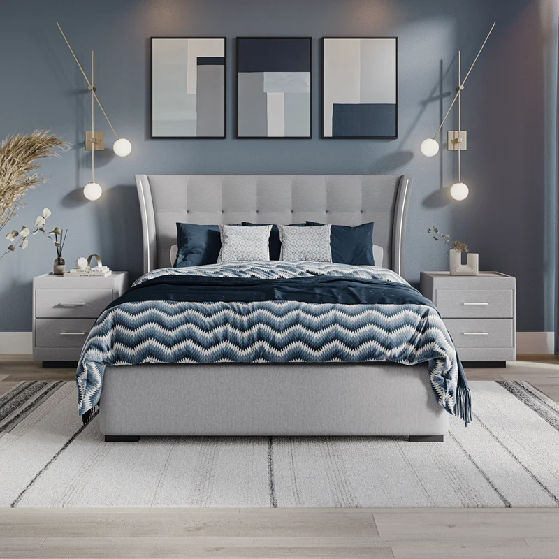 Karin Misty Bed Frame with gas-lift storage
