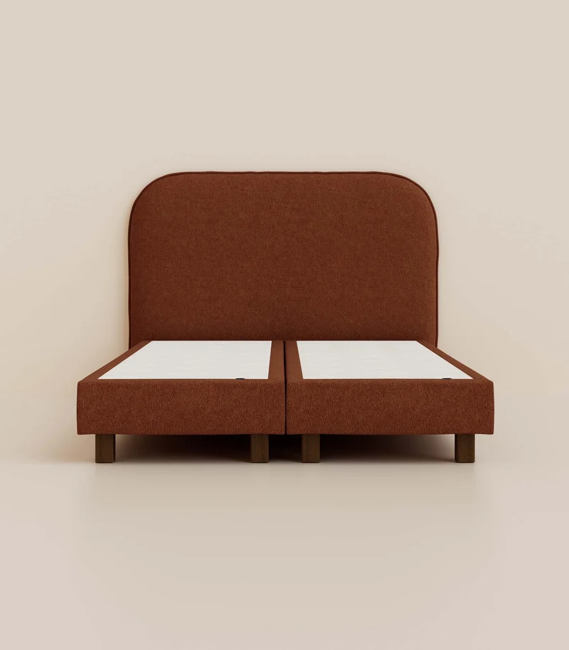 Lit boxspring - Acajou velouté