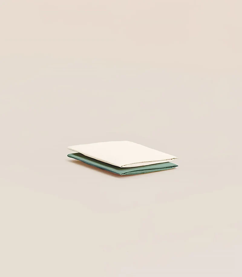 Draps housse percale de coton bébé - Vert/Beige