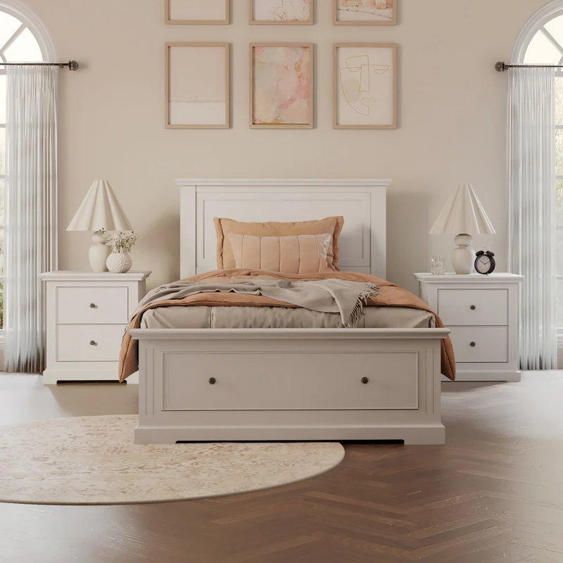 Isabelle Kids Bed Frame with Drawer storage