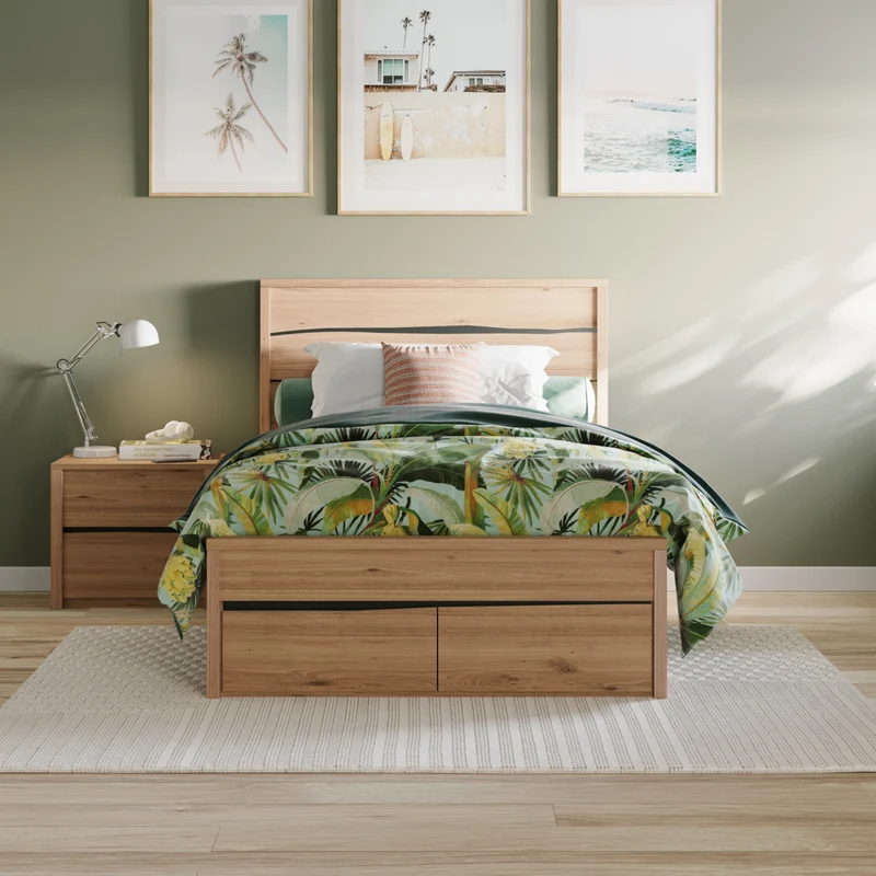 Memphis Kids Bed Frame with Drawer storage