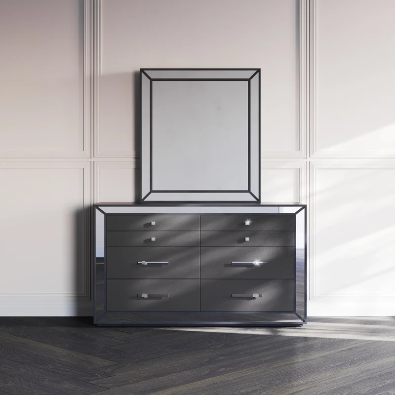 Amani Dresser With Mirror - Black