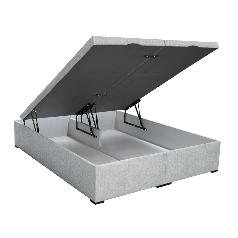 Sommier coffre Alcove Lattes actives - Gris