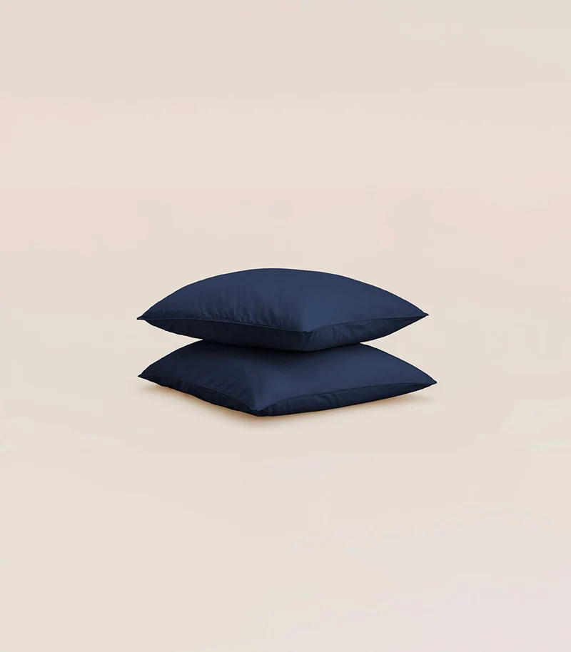 Taies d'oreiller en percale de coton - Bleu océan