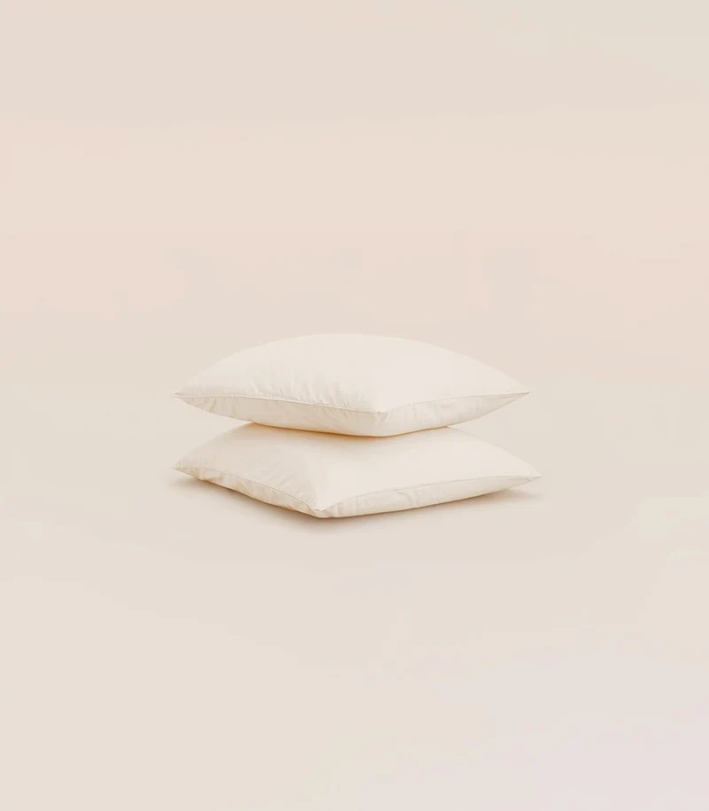 Taies d'oreiller en percale de coton - Beige ivoire