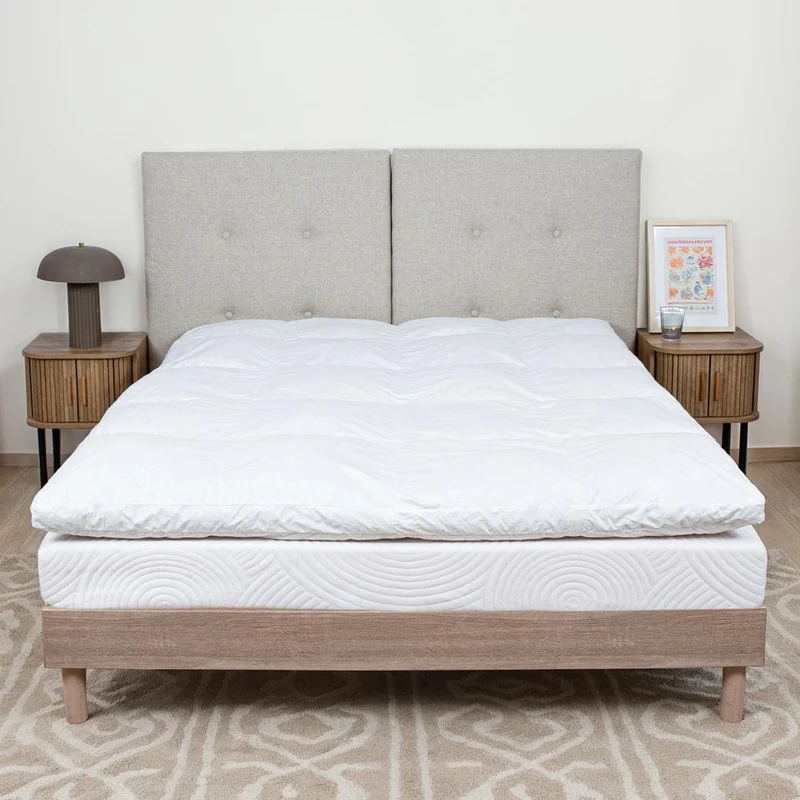 Surmatelas Tranquillité - Duvet et plumettes de canard - Douceur naturelle - Fabriqué en France - 6 cm d'épaisseur