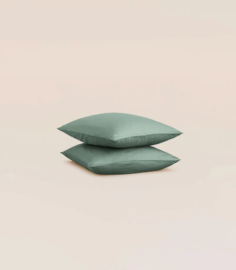 Taies d'oreiller en satin de coton - Vert sauge