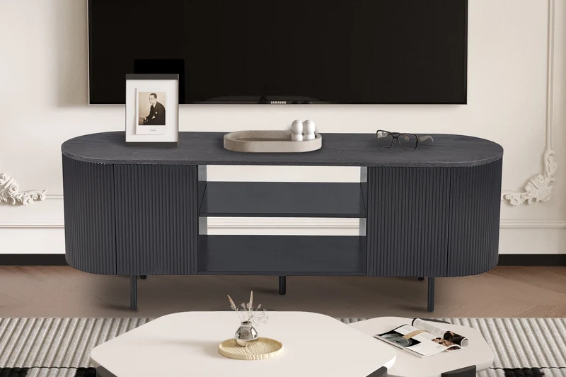 Meuble TV 'Lagos' 160 cm Décor Brun foncé - 2175