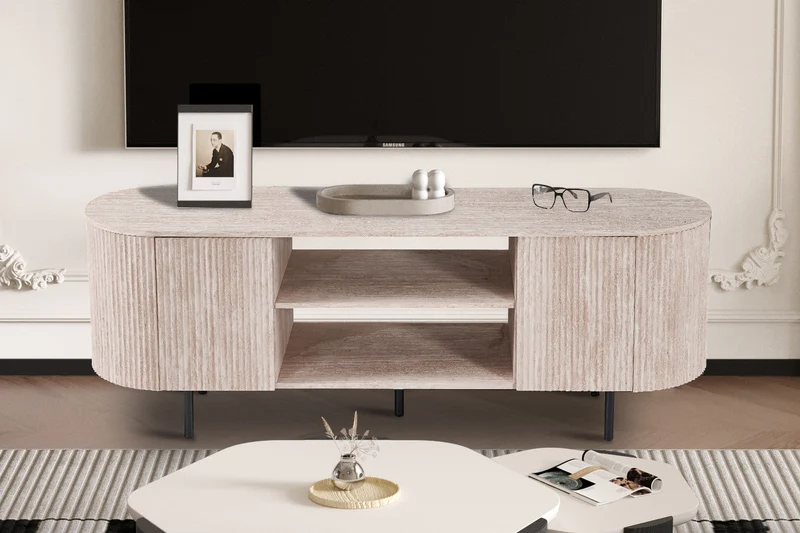 Meuble TV 'Lagos' 160 cm Décor Travertin Beige - 2175_3