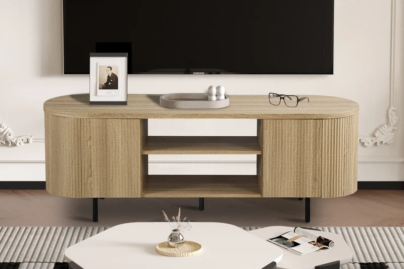 Meuble TV 'Lagos' 160 cm Décor Chêne Naturel - 2175_5