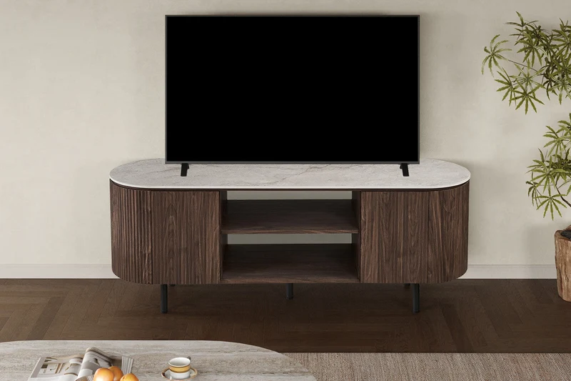 Meuble TV 'Vigo' 160 cm Décor Chêne Foncé Shakespear Beige - 2230_6