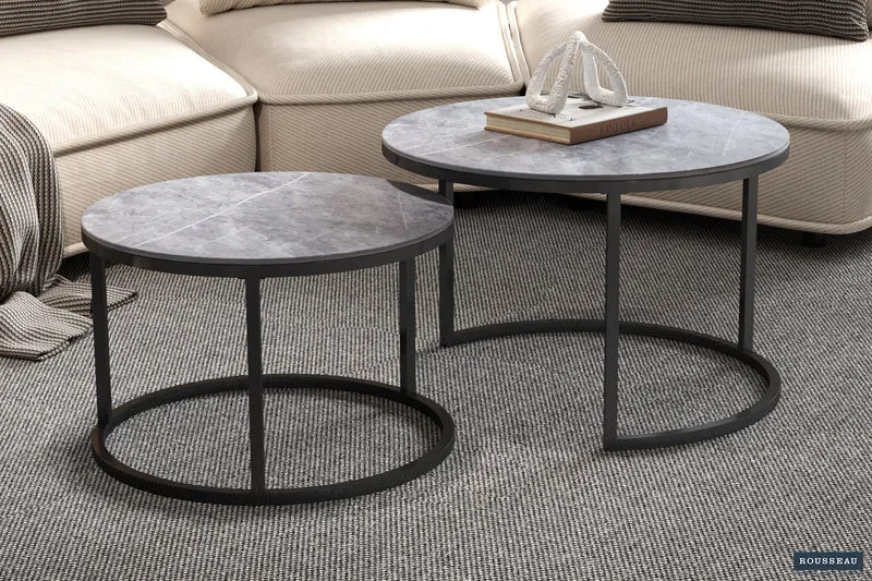 Table basse 'Boston' Décor Verre Gris Pierre - 3055_3