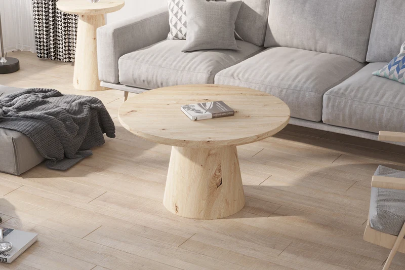 Table basse 'Lukas' 80 cm Décor Chêne vieilli - 3083_2
