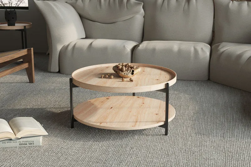 Table basse 'Dalina' 80 cm Décor Chêne vieilli - 3087_2