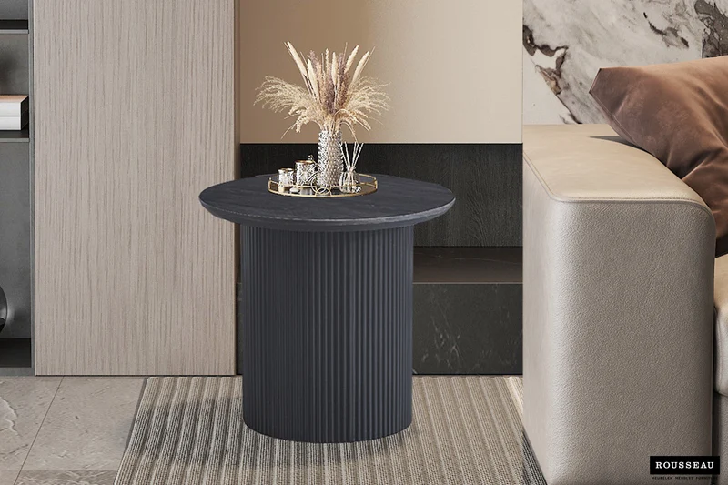 Table basse 'Lagos' 50 cm Ronde Décor Brun foncé - 3110