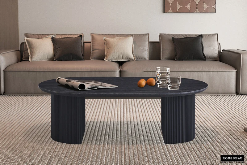 Table basse 'Lagos' 120 cm Ovale Décor Brun foncé - 3115