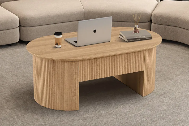 Table basse 'Lagos' 120 cm Plateau relevable Décor Chêne Naturel - 3117_5