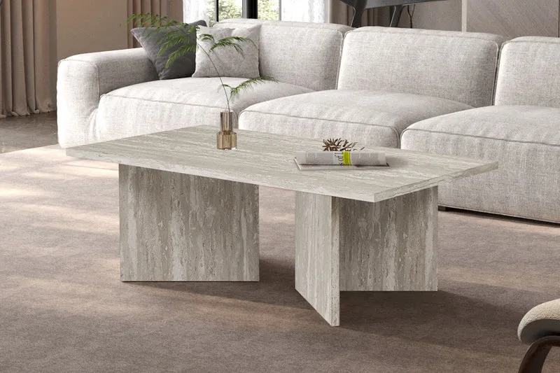 Table basses 'Litar' Décor Travertin Gris - 3144_4