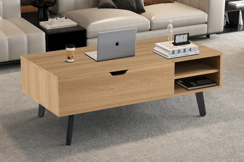 Table basse 'Justine' Plateau relevable Décor Chêne Naturel - 3146_5