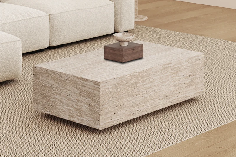 Table basses 'Jacky' Décor Travertin Beige - 3150_3