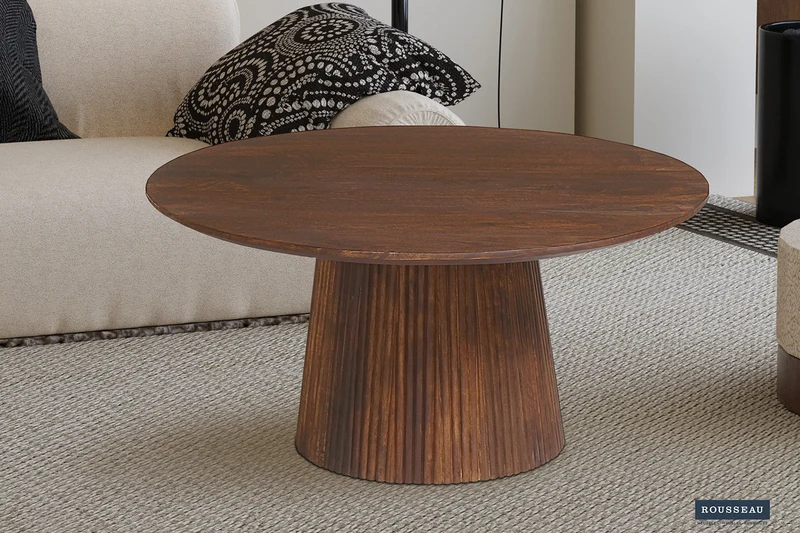 Table basse 'Miguel' 80 cm Ronde Bois de manguier Brun clair - 3310_1