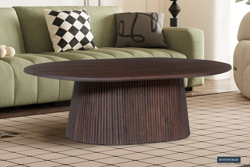 Table basse 'Miguel' 120 cm Ovale Bois de manguier Brun foncé - 3315_2