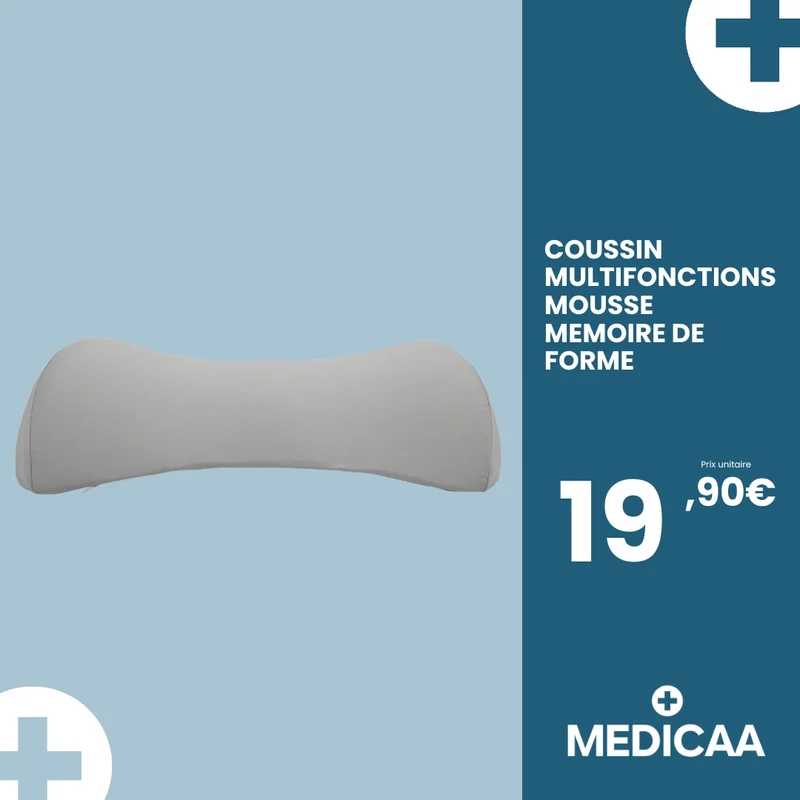 Coussin Multifonctions - Mousse a Mémoire de Forme - 55 x 25 x 9 cm