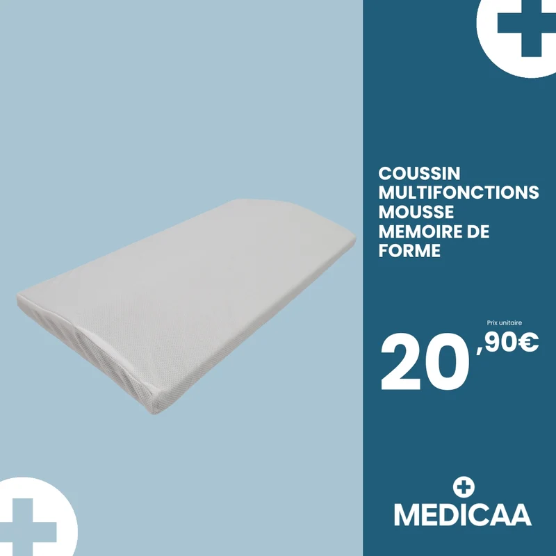 Coussin Multifonctions - Mousse a Mémoire de Forme - 60 x 30 x 5 cm