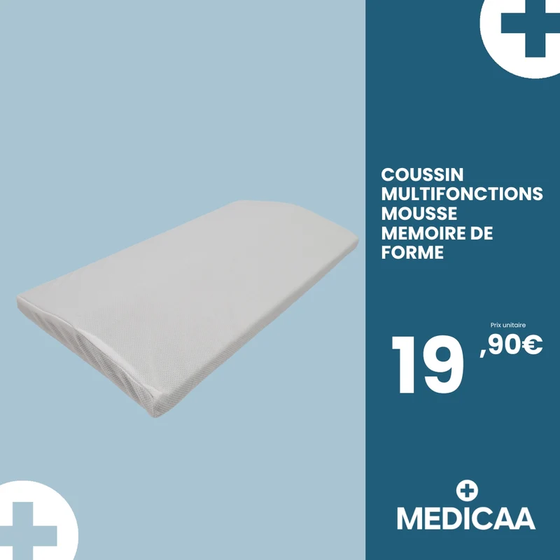 Coussin Multifonctions - Mousse a Mémoire de Forme - 60 x 24 x 4 cm