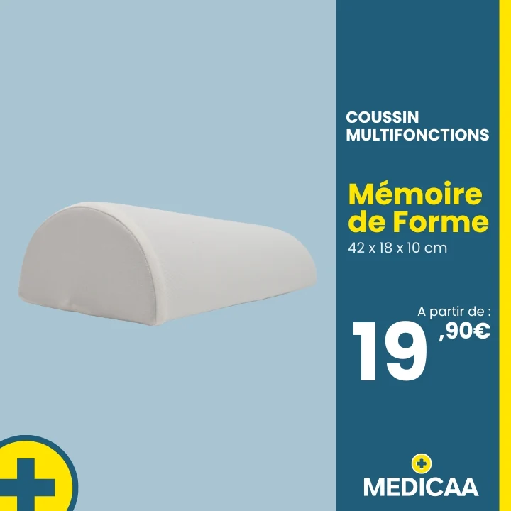 Coussin Multifonctions - Mousse a Mémoire de Forme - 42 x 18 x 10 cm
