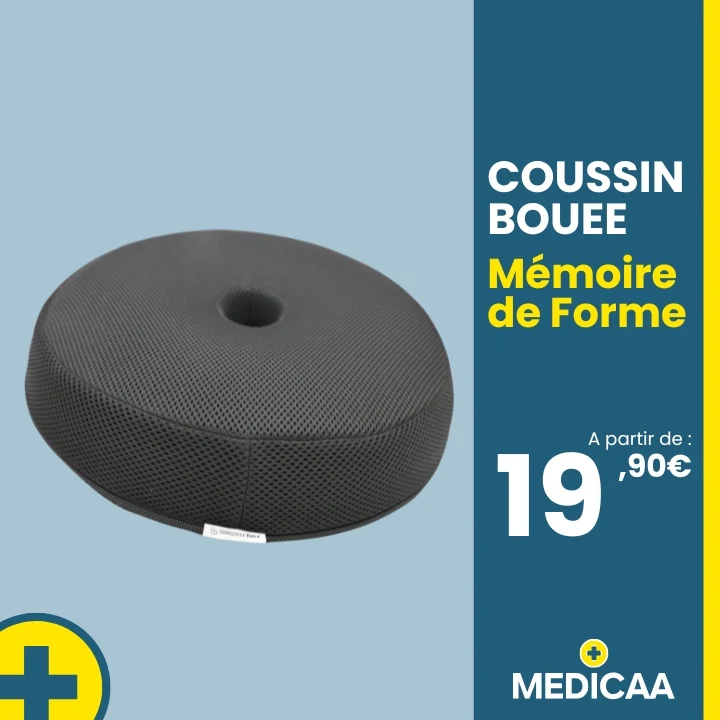 Coussin Bouée - Mousse a Mémoire de Forme - 40 x 40 x 7 cm