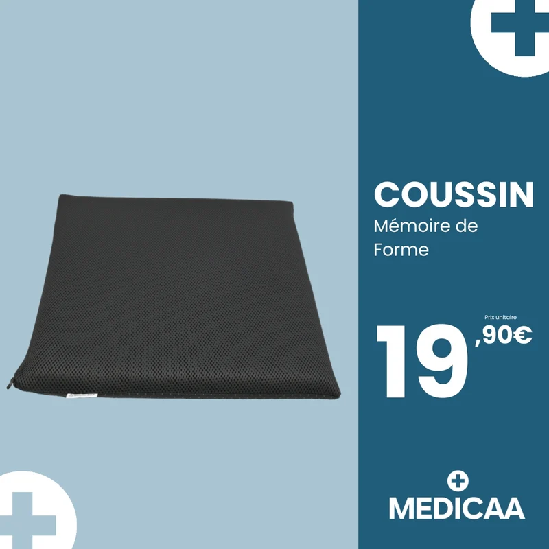 Coussin - Mousse à Mémoire de Forme - 40 x 40 x 4 cm