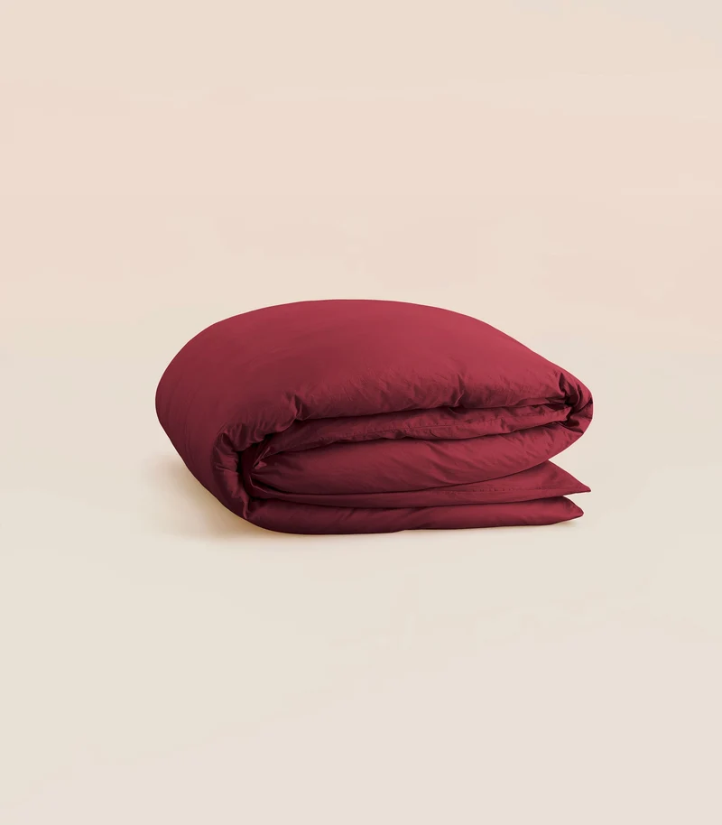 Housse de couette en percale de coton - Rouge tanin