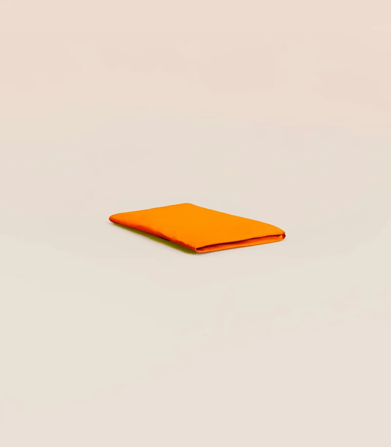 Drap housse en percale de coton - Orange magma
