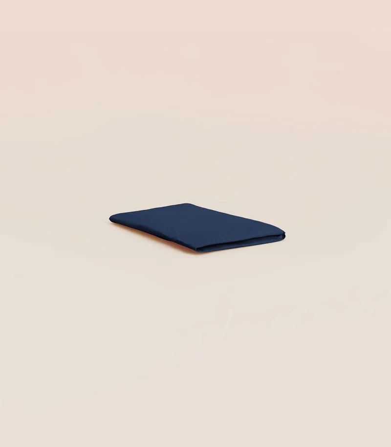 Drap housse en percale de coton - Bleu océan