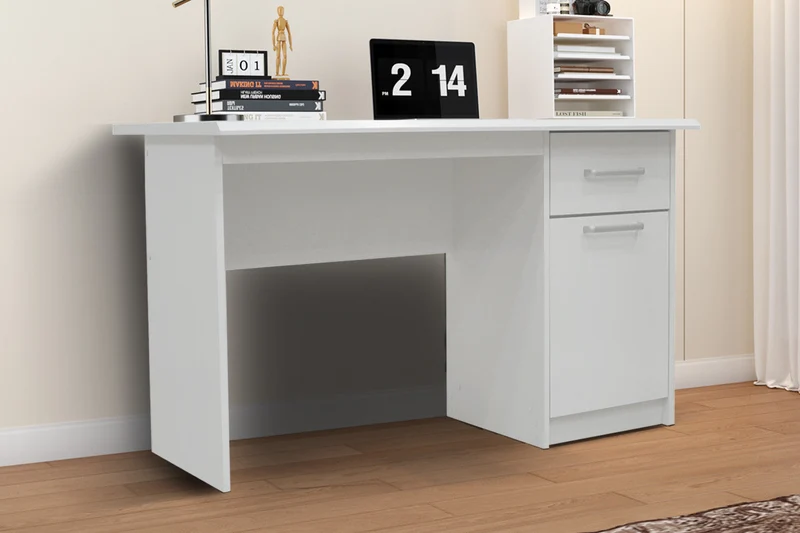 Bureau 'Milou' 1 tiroir 1 porte Blanc - 1285_1