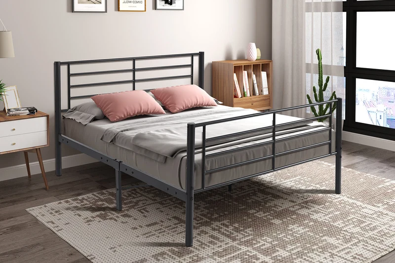 Lit 'Sammy' 160x200 Métal Gris foncé - 89516
