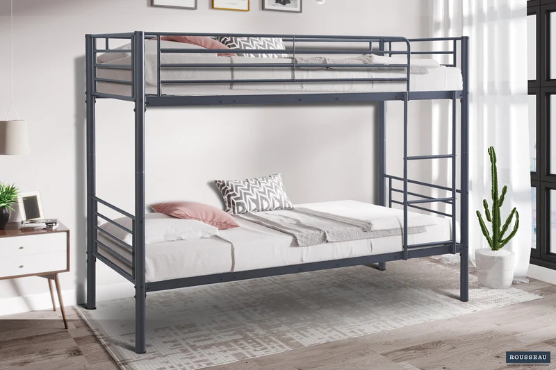 Lit superposé 'Sammy' 90x200 Divisible Métal Gris foncé - 89520b
