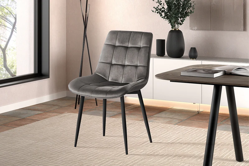 Chaise 'Juta' Velours Taupe - 9005_4