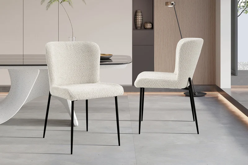 Chaise 'Lisa' Bouclé Ecru - 9035_1