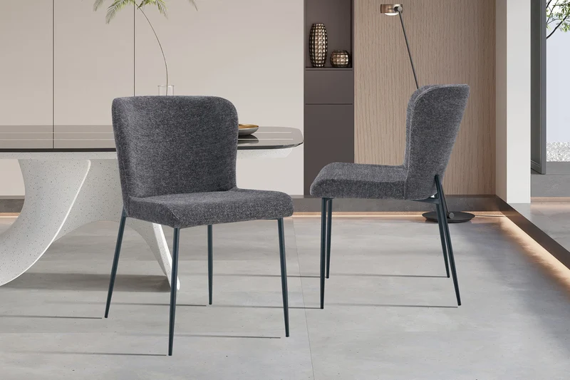 Chaise 'Lisa' Tissu Fabb Raven 13 Gris foncé - 9035_13