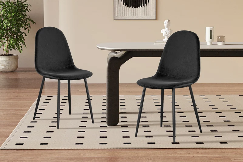 Chaise 'Boy' Velours Noir - 9090_2