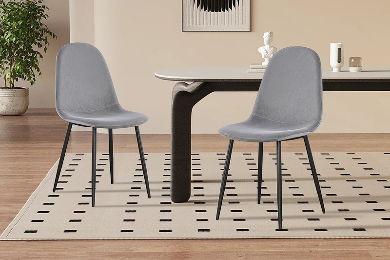 Chaise 'Boy' Velours Gris - 9090_3